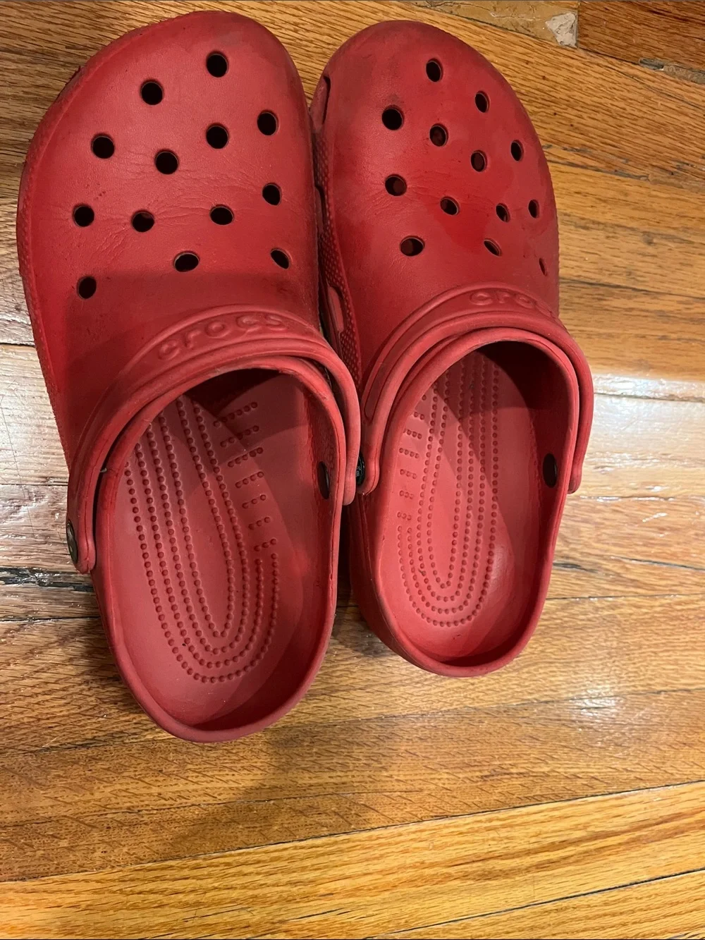 CROCS Kids Red Classic Clog with Heel Strap